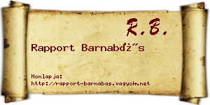 Rapport Barnabás névjegykártya